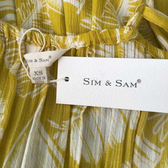 Sim Sam Dress XS Maxi Wrap Gauze Crinkle Flowy Resort Yacht Feminine READ - Picture 10 of 13